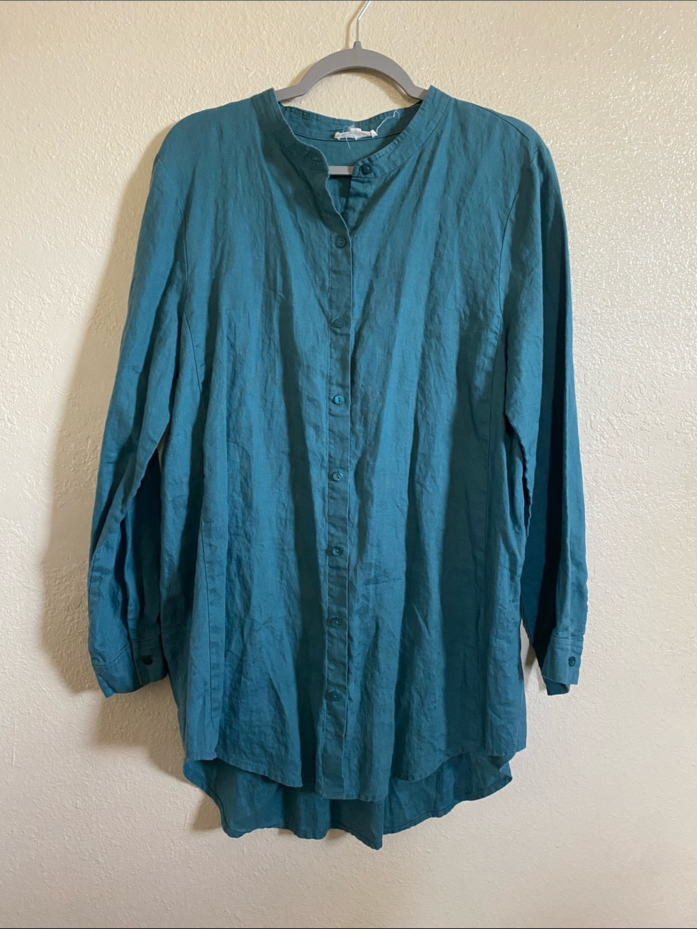 Eileen Fisher Organic Linen Tunic Button Down Shirt